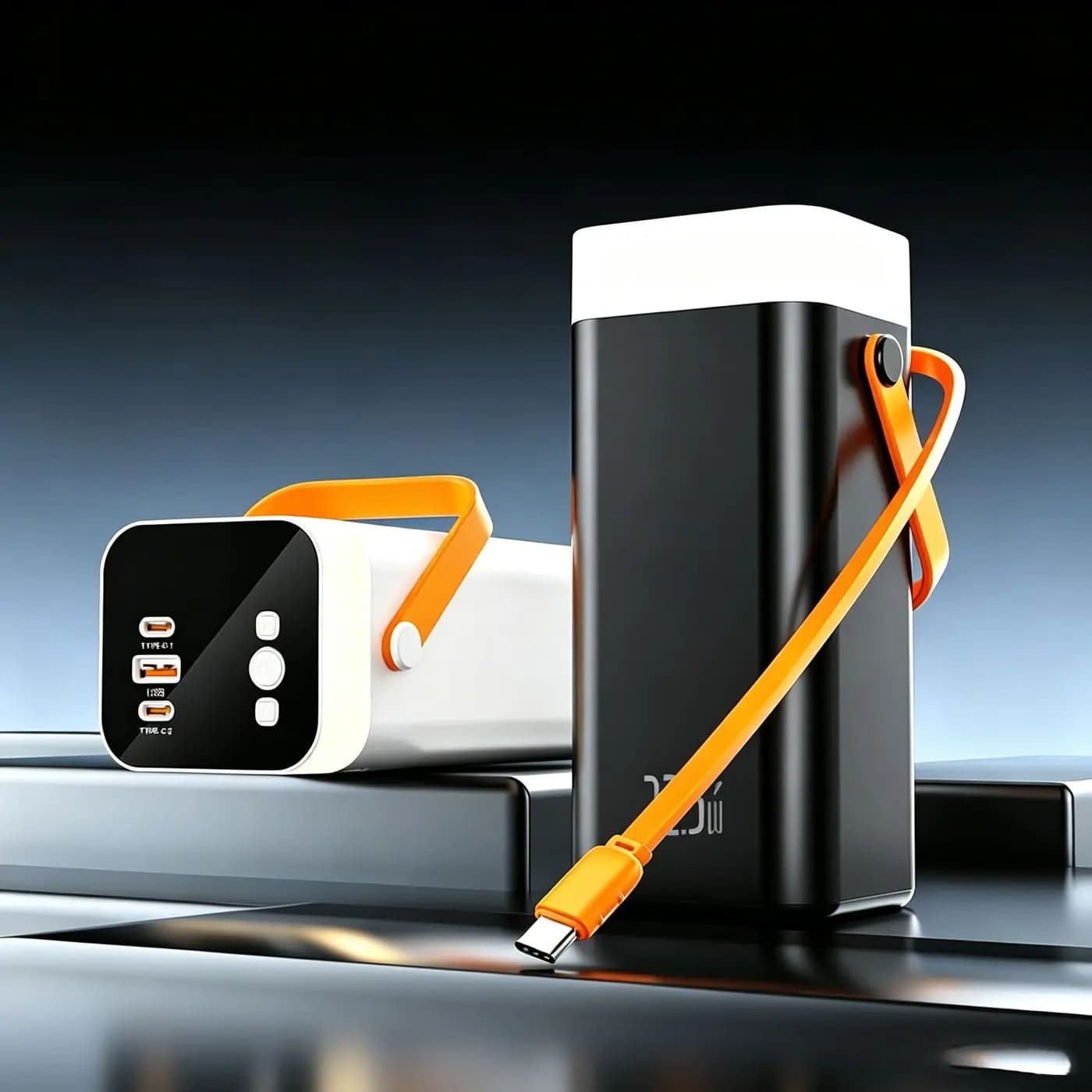 Veľkokapacitná powerbanka P13 50 000 mAh s integrovaným USB-C káblom a svetlom